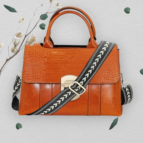 Boho‎ Chevron Black White Adjustable Bag Strap With Gold Hardware - Picture 4 of 13